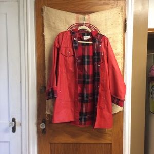 SALE Vintage Rain Jacket with Plaid Lining